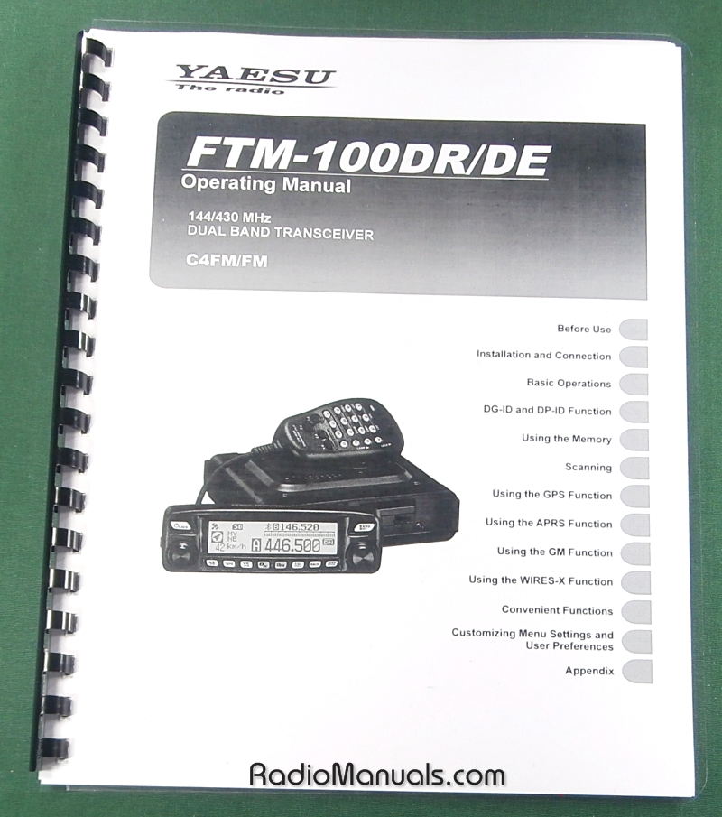 Yaesu FTM-100DR/DE Operating Manual - Click Image to Close